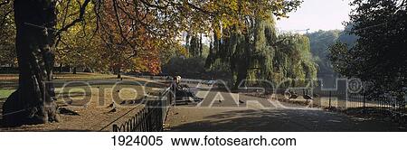 Looking along path in St James's Park, London, England View Large Photo Image Stock Photography - Looking along path in St James's Park, London, England. Fotosearch