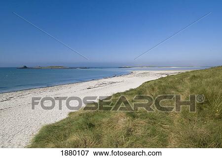 Stock Photo - Looking Along The Beach Of Plage Saint Marguerite. Fotosearch