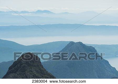 Picture - Looking down from the Cuillin of Skye towards the mainland; Isle of Skye, Scotland. Fotosearch