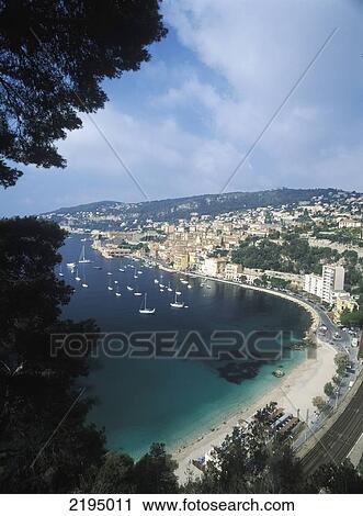 Looking Down On The Harbour Of Villefranche, Cote D'azur, France. View Large Photo Image Stock Image - Looking Down On The Harbour Of Villefranche, Cote D'azur, France.. Fotosearch