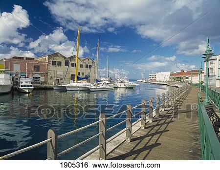 Looking Down The Careenage And Out To Sea, Bridgetown, Barbados. View Large Photo Image Stock Photograph - Looking Down The Careenage And Out To Sea, Bridgetown, Barbados.. Fotosearch