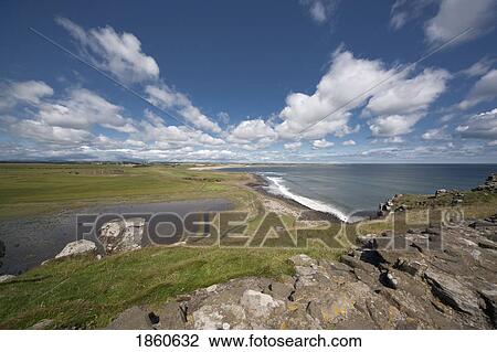 Stock Image - Looking North From Dunstanburgh Castle, Northumberland, England. Fotosearch