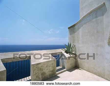 Stock Image - Looking Out From Balcony In Bonifacio. Fotosearch