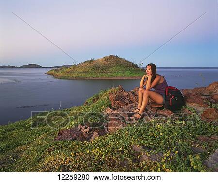 Stock Image - Looking out over the islands of the Buccaneer Archipelago; Kimberley Region, Australia. Fotosearch