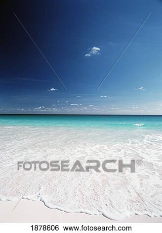 Stock Photograph - Looking Out To Sea From Pink Sand Beach. Fotosearch