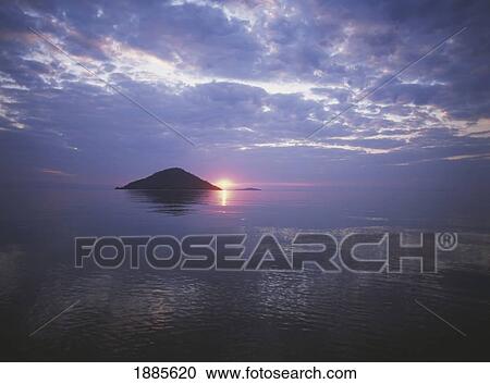 Looking Out To Small Island Off Cape Maclear At Dusk View Large Photo Image Stock Image - Looking Out To Small Island Off Cape Maclear At Dusk. Fotosearch