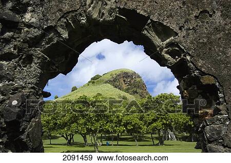 Looking Through Archway Of Old Building To The Hill, Pigeon Island, St Lucia. View Large Photo Image Stock Photo - Looking Through Archway Of Old Building To The Hill, Pigeon Island, St Lucia.. Fotosearch