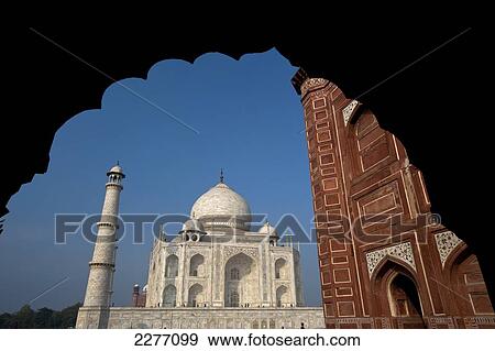 Looking through doorway to Taj Mahal; Agra, India View Large Photo Image Stock Photo - Looking through doorway to Taj Mahal; Agra, India. Fotosearch