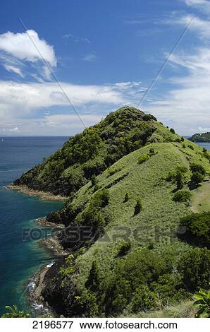 Stock Photo - Looking Towards The Highest Hill And Obsveration Point On Pigeon Island, St Lucia.. Fotosearch