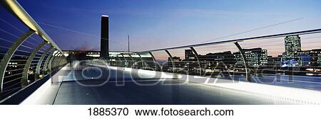 Looking Towards The Millennium Bridge Towards The Tate Modern At Night View Large Photo Image Stock Image - Looking Towards The Millennium Bridge Towards The Tate Modern At Night. Fotosearch