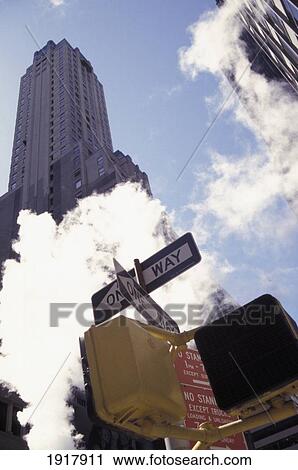 Stock Image - Looking Up At Skyscrapers On Madison Avenue. Fotosearch