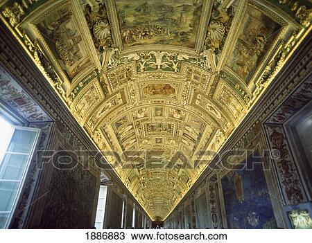 Looking Up At The Ceiling Of The Gallery Of Maps In The Vatican Museum View Large Photo Image Stock Image - Looking Up At The Ceiling Of The Gallery Of Maps In The Vatican Museum. Fotosearch