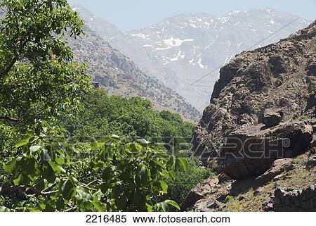Looking Up The Valley To The Atlas Mountains On The Trek To Toubkal, Morocco, Africa View Large Photo Image Stock Photography - Looking Up The Valley To The Atlas Mountains On The Trek To Toubkal, Morocco, Africa. Fotosearch