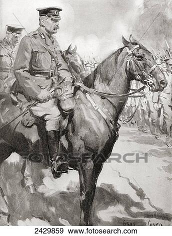 Lord Kitchener inspecting part of Kitchener's Army, after the drawing by Cyrus Cunco. Field Marshal Horatio Herbert Kitchener, 1st Earl Kitchener, 1850 View Large Photo Image Stock Photo - Lord Kitchener inspecting part of Kitchener's Army, after the drawing by Cyrus Cunco. Field Marshal Horatio Herbert Kitchener, 1st Earl Kitchener, 1850. Fotosearch