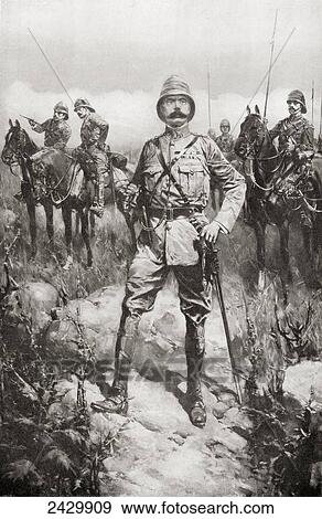 Stock Photo - Lord Kitchener on the Veldt, South Africa, shortly before peace was signed on May 31st, 1902 at the end of the Second Boer War. Field Marshal Horatio Herbert Kitchener, 1st Earl Kitchener, 1850. Fotosearch