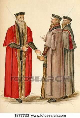 Stock Image - Lord Mayor And Aldermen Of London During The Elizabethan Era. From The Book Short History Of The English People By J. R. Green, Published London 1893.. Fotosearch