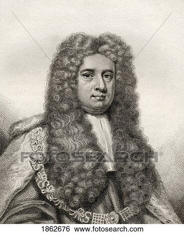 Stock Photograph - Lord Robert Raymond 1St Baron Raymond 1673 ÃƒÆ’Ã‚Â» 1733 English Judge Engraved By Rivers From The Book A Catalogue Of Royal And Noble Authors Volume Iv Published 1806. Fotosearch