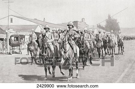 Lord Roberts, Lord Kitchener and staff riding into Pretoria, South African Republic after its surrender at the end of the Second Boer War, June 5th, 1900. Field Marshal Horatio Herbert Kitchener, 1st Earl Kitchener, 1850 View Large Photo Image Stock Image - Lord Roberts, Lord Kitchener and staff riding into Pretoria, South African Republic after its surrender at the end of the Second Boer War, June 5th, 1900. Field Marshal Horatio Herbert Kitchener, 1st Earl Kitchener, 1850. Fotosearch