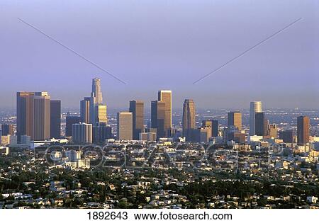 Stock Image - Los Angeles Skyline At Dusk. Fotosearch