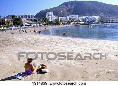 Stock Photo - Los Cristianos Beach. Fotosearch