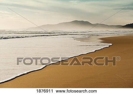 Stock Image - Los Lances Beach Along Costa De La Luz; Tarifa, Cadiz, Andalusia, Spain. Fotosearch