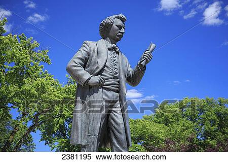 Stock Photography - Louis Riel statue; Winnipeg, Manitoba, Canada. Fotosearch