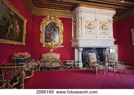 Stock Photo - Louis Xiv Living Room, Chateau De Chenonceau, Chenonceau, Indre-Et-Loire, France. Fotosearch