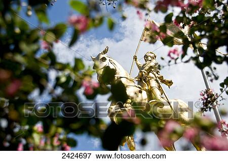 Louisiana, New Orleans, French Quarter, This golden staute of Joan of Arc was a gift from France. View Large Photo Image Stock Photo - Louisiana, New Orleans, French Quarter, This golden staute of Joan of Arc was a gift from France.. Fotosearch