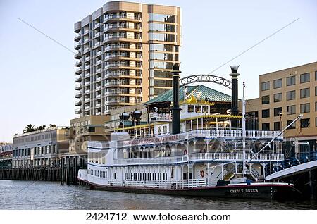 Louisiana, New Orleans, The Creole Queen Steamboat on the Mississippi River. View Large Photo Image Stock Image - Louisiana, New Orleans, The Creole Queen Steamboat on the Mississippi River.. Fotosearch