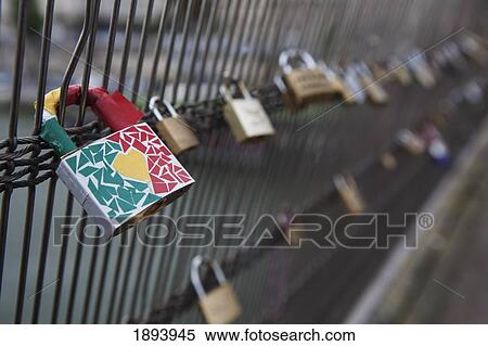 Love Locks Attached To Ponts Des Arts Bridge Fencing; Paris, France View Large Photo Image Stock Photography - Love Locks Attached To Ponts Des Arts Bridge Fencing; Paris, France. Fotosearch