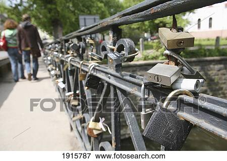 Stock Photo - Love Padlocks On Bridge. Fotosearch