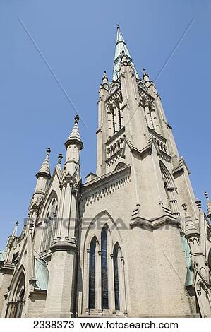 Low Angle Of St. James Cathedral With Blue Sky; Toronto, Ontario, Canada View Large Photo Image Stock Image - Low Angle Of St. James Cathedral With Blue Sky; Toronto, Ontario, Canada. Fotosearch