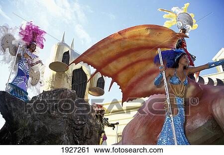 Stock Image - Low Angle Shot Of Carnival, Sao Vicente Island. Fotosearch