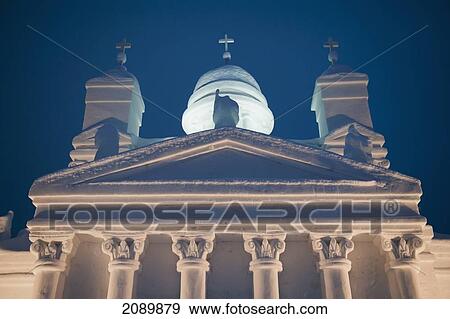 Low Angle View Of A Church At The Icium Wonderworld Of Ice Sculpture Park, Levi, Lapland, Finland View Large Photo Image Stock Photo - Low Angle View Of A Church At The Icium Wonderworld Of Ice Sculpture Park, Levi, Lapland, Finland. Fotosearch