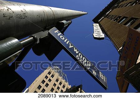 Low Angle View Of A Sign And Buildings On Hollywood Boulevard; Los Angeles California United States Of America View Large Photo Image Stock Image - Low Angle View Of A Sign And Buildings On Hollywood Boulevard; Los Angeles California United States Of America. Fotosearch