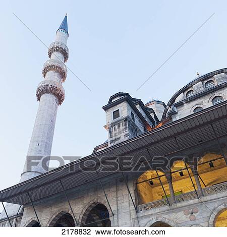 Low Angle View Of A Tall Tower Of The Mosque Of The Valide Sultan Against A Blue Sky; Istanbul Turkey View Large Photo Image Stock Image - Low Angle View Of A Tall Tower Of The Mosque Of The Valide Sultan Against A Blue Sky; Istanbul Turkey. Fotosearch
