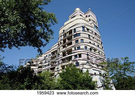 Low Angle View Of A Waldspirale, A Residential Building Complex In Darmstadt, Germany View Large Photo Image Stock Image - Low Angle View Of A Waldspirale, A Residential Building Complex In Darmstadt, Germany. Fotosearch
