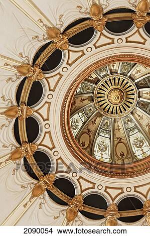 Picture - Low Angle View Of An Ornate Ceiling. Fotosearch