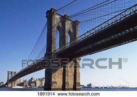 Picture - Low Angle View Of Brooklyn Bridge. Fotosearch