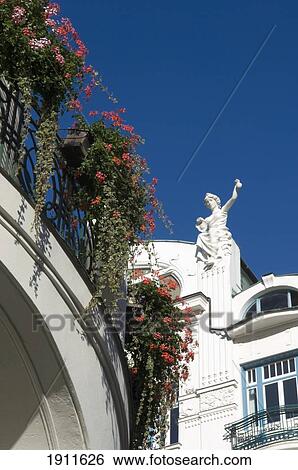 Low Angle View Of Building With Flowers Boxes On Balcony, Ljubljana, Slovenia View Large Photo Image Stock Photograph - Low Angle View Of Building With Flowers Boxes On Balcony, Ljubljana, Slovenia. Fotosearch