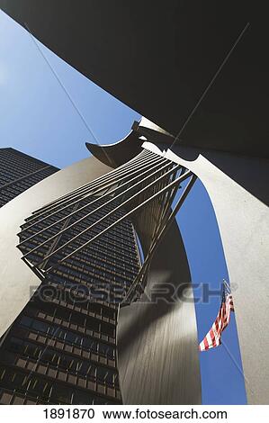 Stock Image - Low Angle View Of Chicago Picasso. Fotosearch