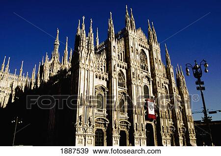 Low Angle View Of Duomo In Milan View Large Photo Image Stock Photo - Low Angle View Of Duomo In Milan. Fotosearch