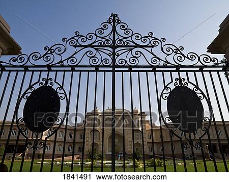 Stock Image - Low Angle View Of Gate; Jaipur, India. Fotosearch