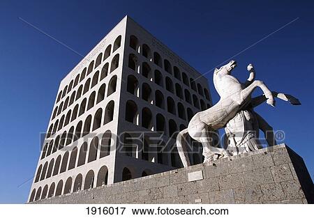 Low Angle View Of Palazzo Della Civilta' Del Lavoro View Large Photo Image Stock Photo - Low Angle View Of Palazzo Della Civilta' Del Lavoro. Fotosearch