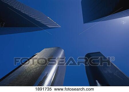 Stock Photography - Low Angle View Of Skyscrapers In Los Angeles. Fotosearch