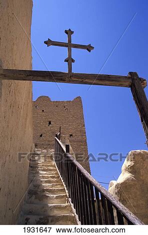 Low Angle View Of Stairs And A Cross At St Paul's Monastery, Red Sea, Egypt; Red Sea, Egypt View Large Photo Image Stock Photo - Low Angle View Of Stairs And A Cross At St Paul's Monastery, Red Sea, Egypt; Red Sea, Egypt. Fotosearch