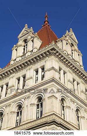 Low Angle View Of State Capitol Building; Albany, New York, Usa View Large Photo Image Stock Photography - Low Angle View Of State Capitol Building; Albany, New York, Usa. Fotosearch