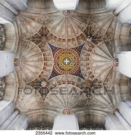 Low angle view of the ceiling inside Canterbury Cathedral; Canterbury, Kent, England View Large Photo Image Stock Image - Low angle view of the ceiling inside Canterbury Cathedral; Canterbury, Kent, England. Fotosearch