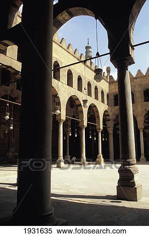 Stock Photography - Low Angle View Of The Courtyard At An-Nasir Mosque, The Citadel, Cairo, Egypt; The Citadel, Cairo, Egypt. Fotosearch