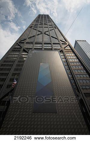 Stock Photograph - Low Angle View Of The John Hancock Centre; Chicago Illinois United States Of America. Fotosearch
